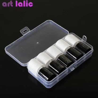 10 Rolls 2.5*60cm New Black White Lace Transfer Foil Nail Art Sexy