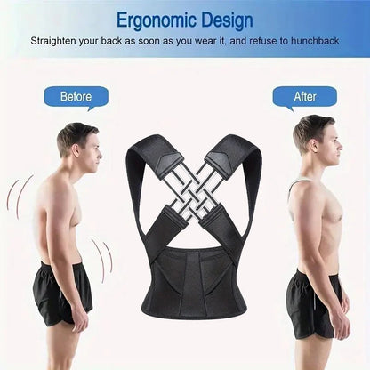 Back waistband posture corrector for men and women, adjustable