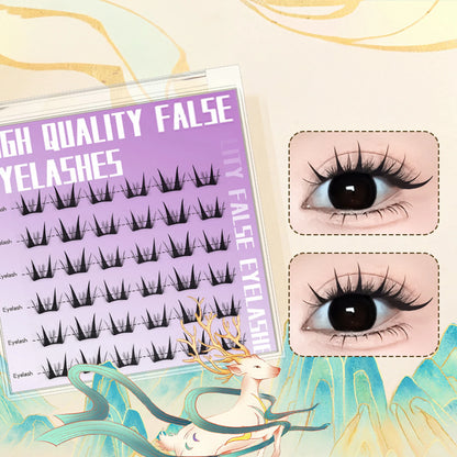 7-13mm Press on Lash Clusters Comic Eyelash Clusters No Glue Natural
