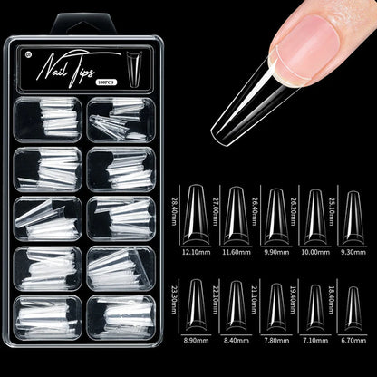 100pcs/box Fake Nail Tips Coffin Press on Nail Clear Full Cover Nail