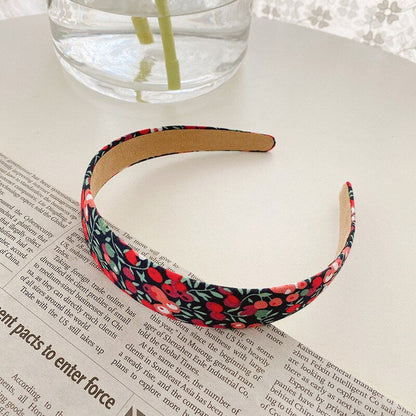 Aveuri Korea Style Retro Headband Women Simple Cloth Fabric Hair Band Floral Lattice Hairbins For Ladies Girl Headwear Hair Accessories