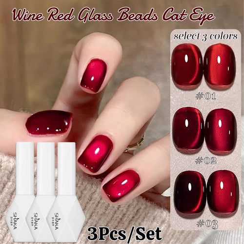 SHAKA 1-16pcs Flash Pure Lust Golden Light Heroine Cat Eye Gel Nail
