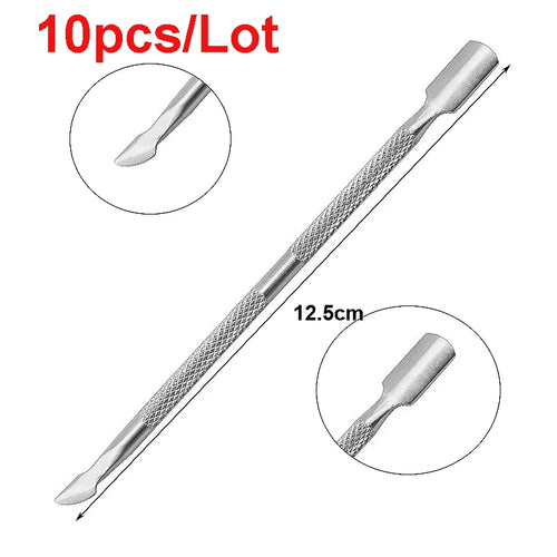 Double-ended Stainless Steel Cuticle Pusher Dead Skin Push Remover For