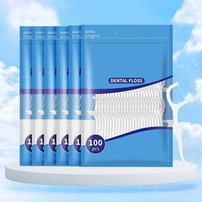 200pcs Dental Floss and Plastic Toothpicks for One-time Cleaning of