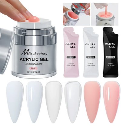 15/30g Quick Builder Nail Gel White Nude Pink Clear Nail Art Extension