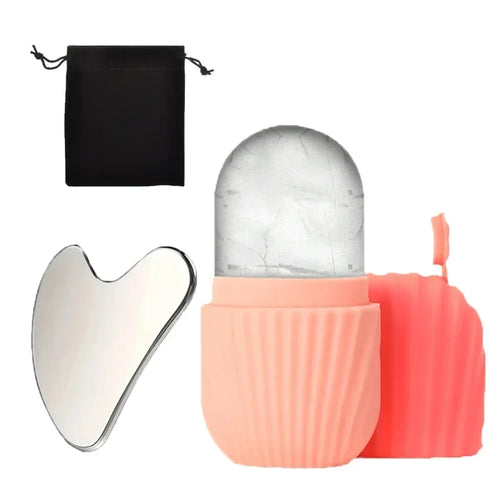 1/3PCS Ice Face Roller Stainless Steel Gua Sha Board Set Face Massage