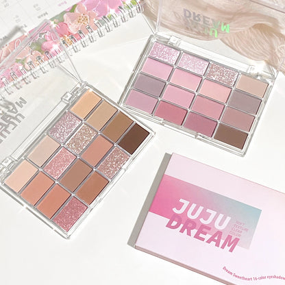 Love the 16-color eye shadow plate, pearlescent matte lying silkworm,