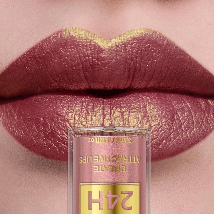 14 Colors Glitter Metallic Lip Glaze Shiny Long Lasting Lip Gloss