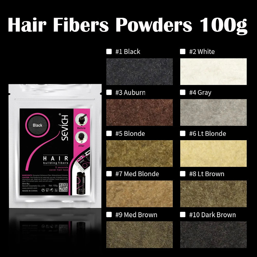 SEVICH Hair Fiber 100g Keratin Hair Fiber Thickening powder Hair