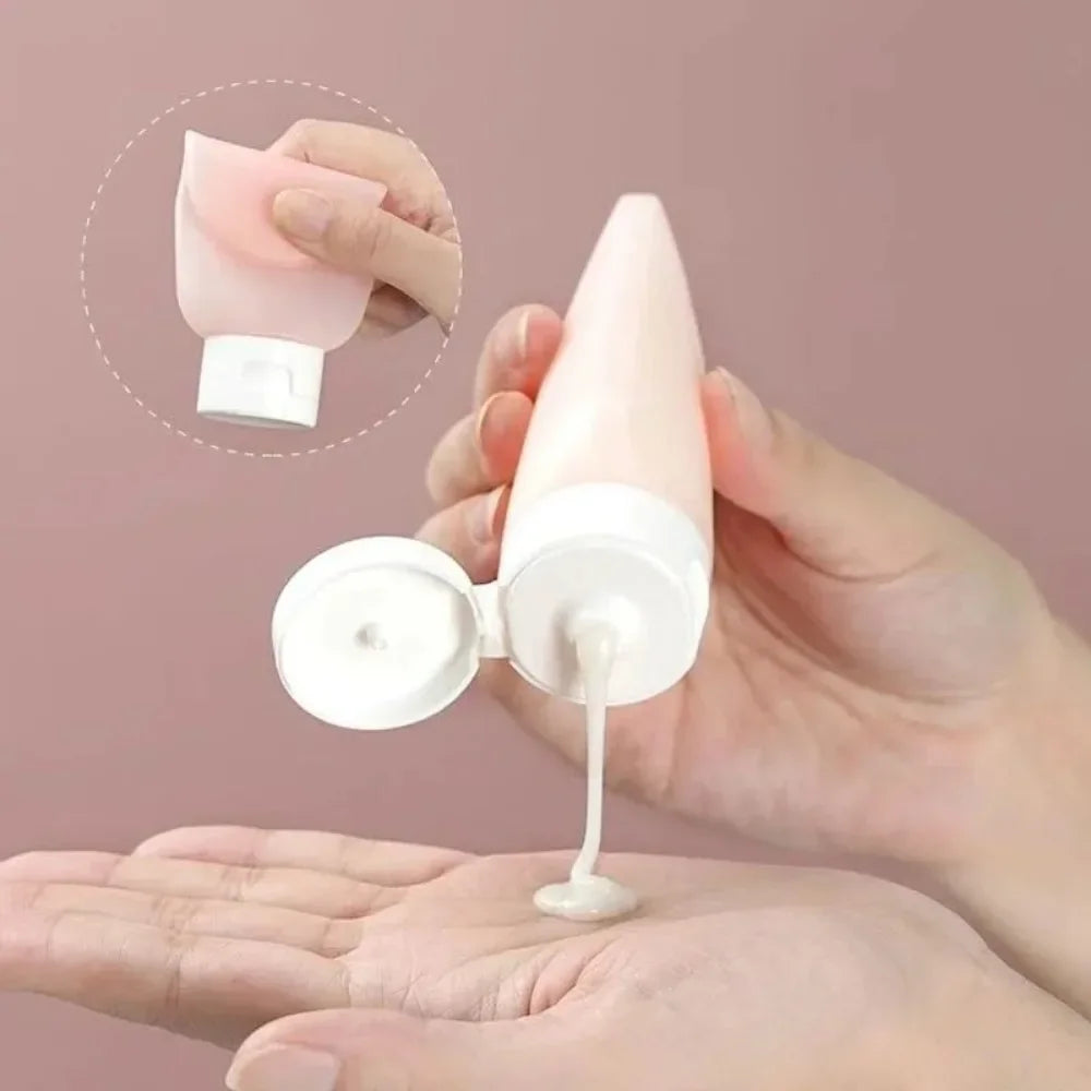 4Pcs/Set Refillable Bottle 60ml Soft Lotion Container Squeeze Tube
