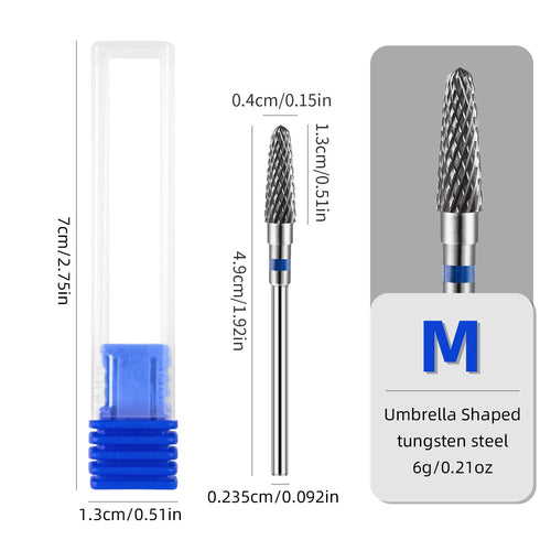 Tungsten Carbide Nail Drill Bits for Gel Polish Removal High Hardness