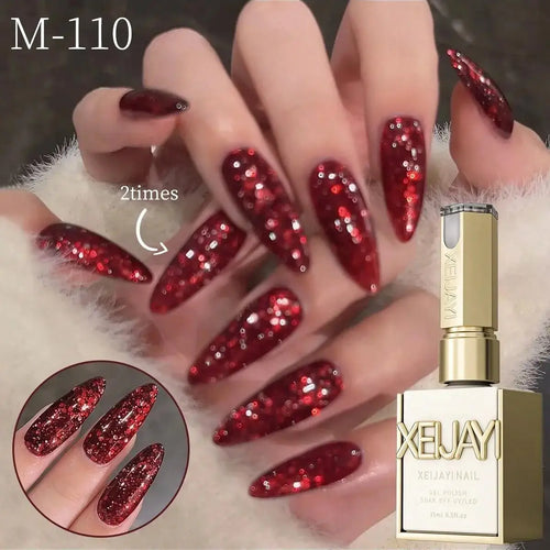 1pc 15ml Reddish Brown Gel Nail Polish Starter Pure Soak Off No Wipe