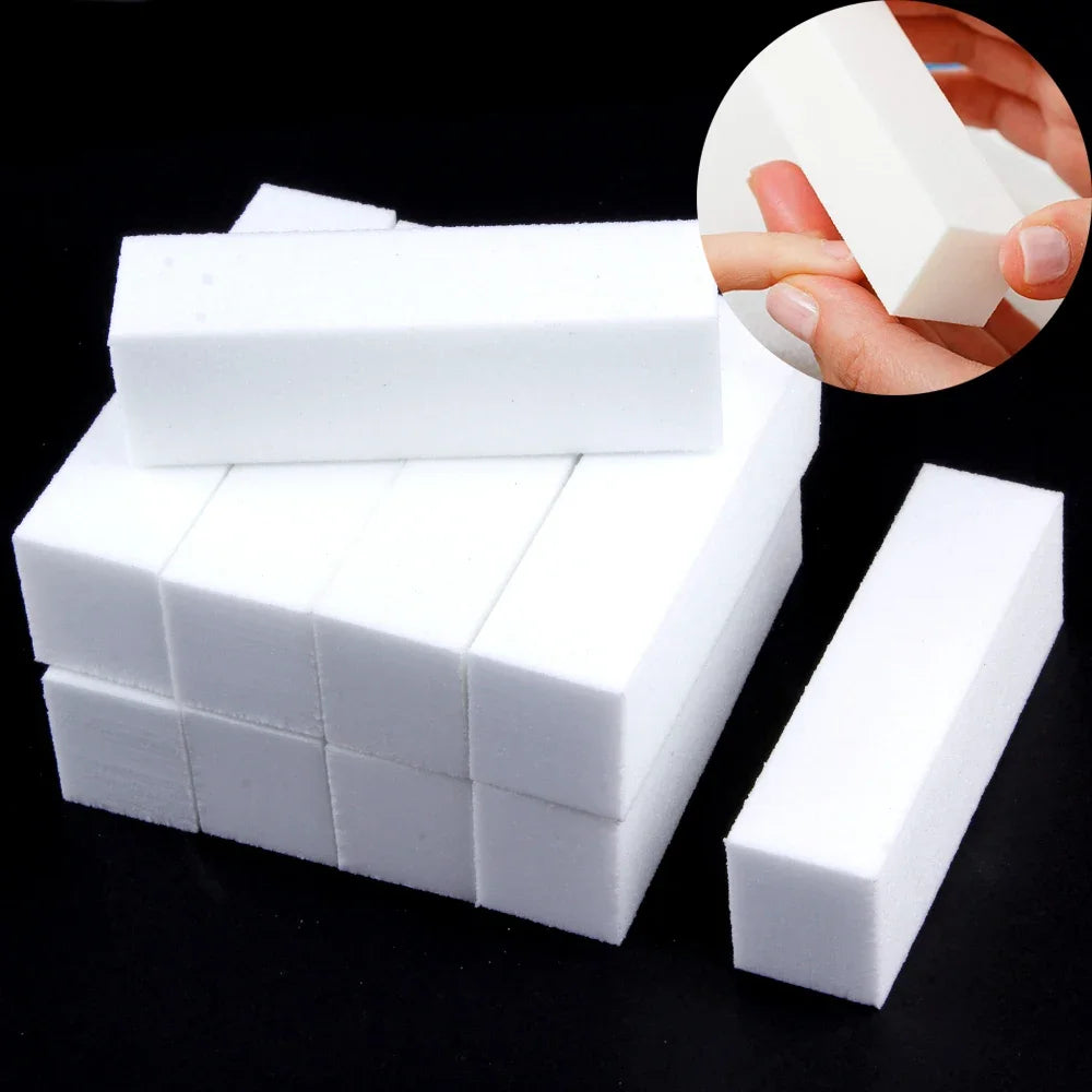 LINMANDA 5/20Pcs White Nail Buffer Block 4 Way Professional Nail Files