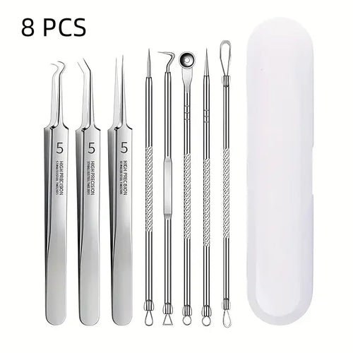 8 PCS Stainless Steel Acne Clip, Cell Clip, Blackhead Clip, Acne