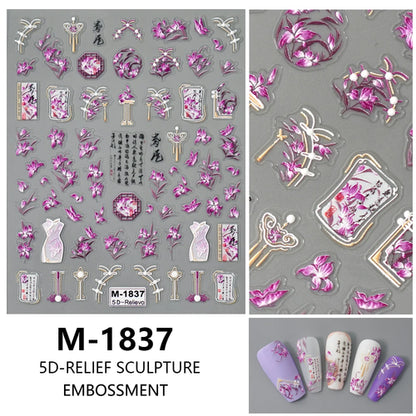 5D Nail Art Stickers Love Hearts Stars French Nail Art Design