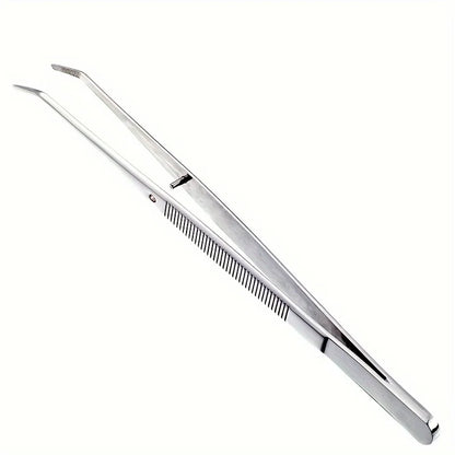 2pcs Stainless Steel Multi-Purpose Tweezers - Perfect For Nail Art,