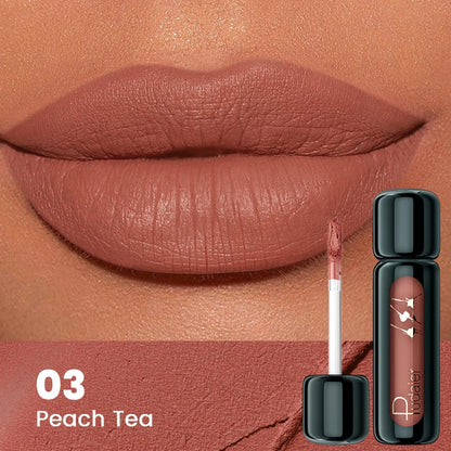 1pc Matte Velvet Lip Gloss, Highly Saturated Liquid Lip Mud, Non-Stick