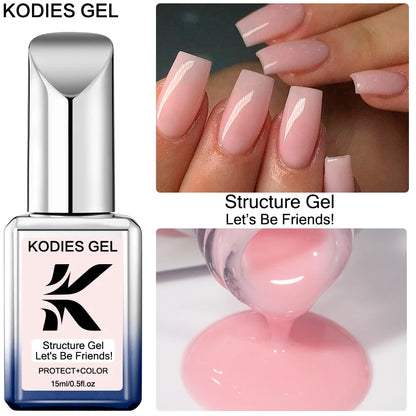 KODIES GEL Nude Pink Rubber Base Gel Nail Polish 15ML Structure Semi