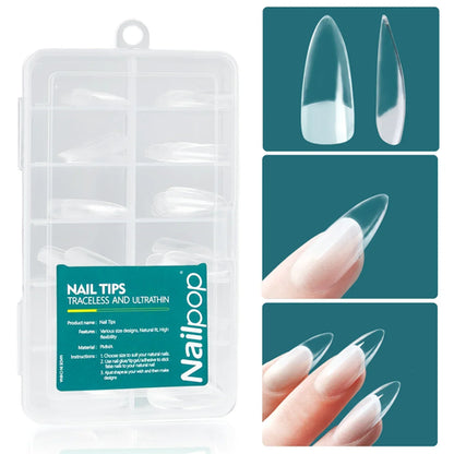Nailpop 120pcs/box Gel X Nail Tips Medium Short Shape