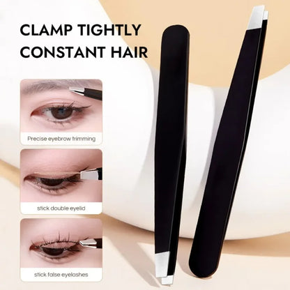 CNK  Wholesale  Stainless Steel Black Eyebrow Tweezer with Slant and