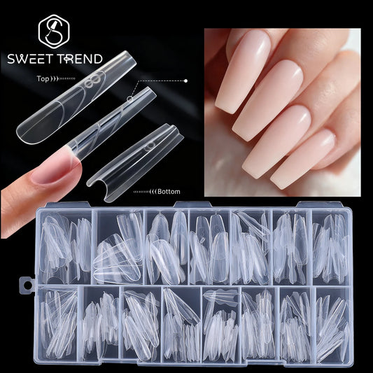 180pcs New Sandwich Nail Extension Mold Interlayer Dual Nail Forms