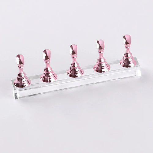 5pcs/Set Magnetic Nail Holder False Nail Tip Practice Stand Crystal