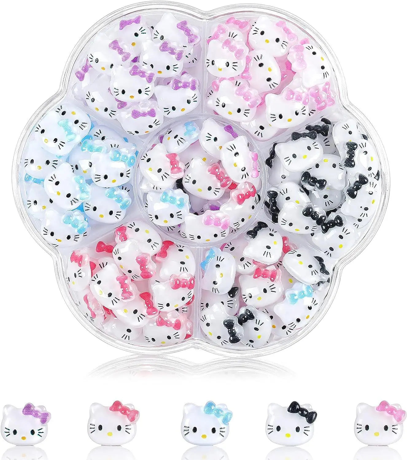 240Pcs/70Pcs MINISO Hello Kitty Kuromi Nail Art Decor Kawaii Cartoon Sanrioed Gems Charms For Manicure DIY Nail Rhinestone Gift