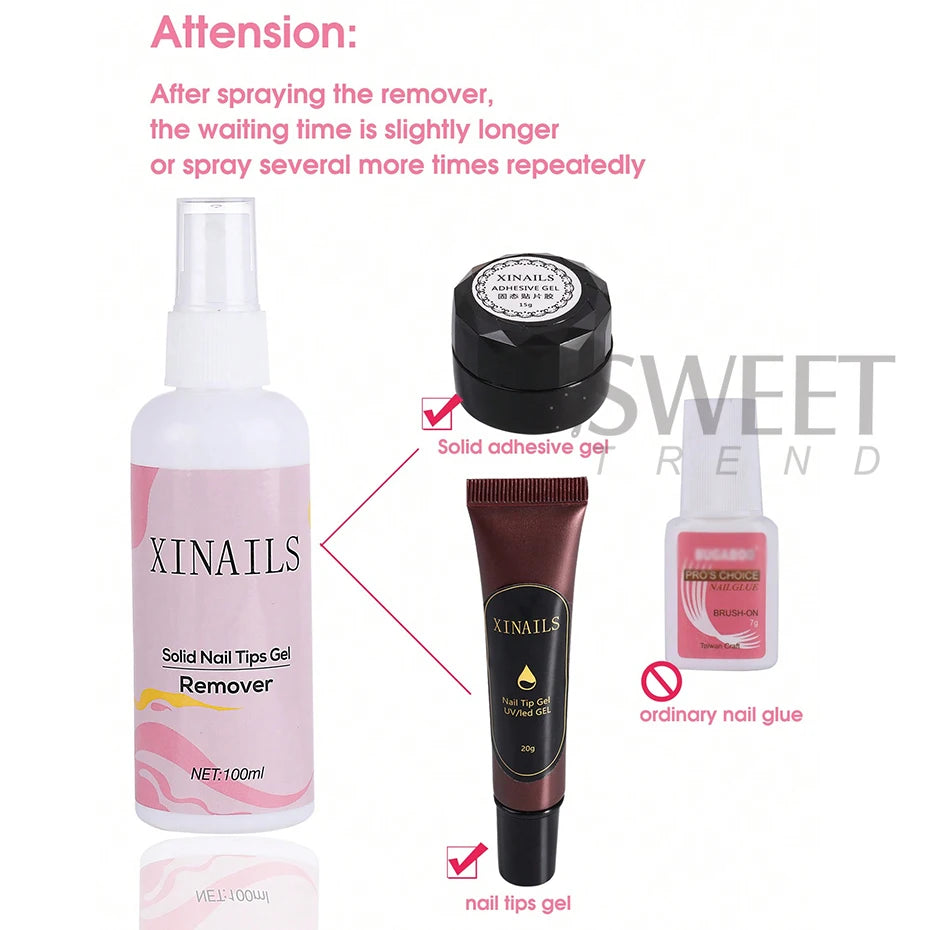 100ml False Nail Tips Solid Adhesives Gel Remover Nail Liquid Easy To