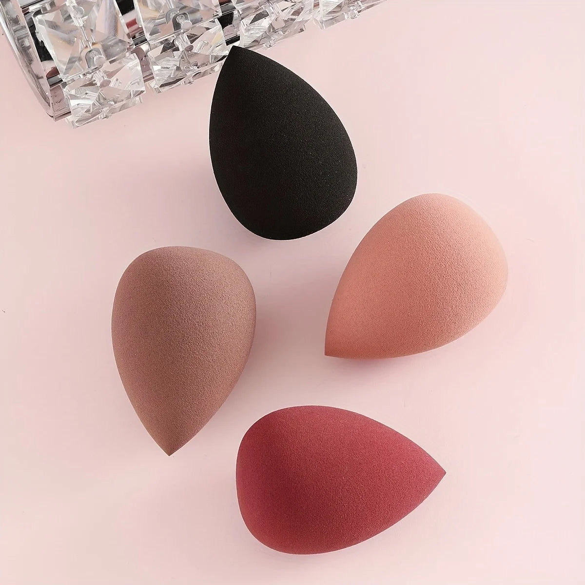 4 cosmetic sponge sets, cosmetic egg, dry and wet, cosmetic sponge for