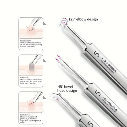 8-Piece Blackhead Remover Kit – Stainless Steel Blemish & Acne