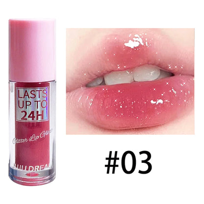 Flowing light Glitter Lip Glaze Long Lasting Lip Gloss Waterproof
