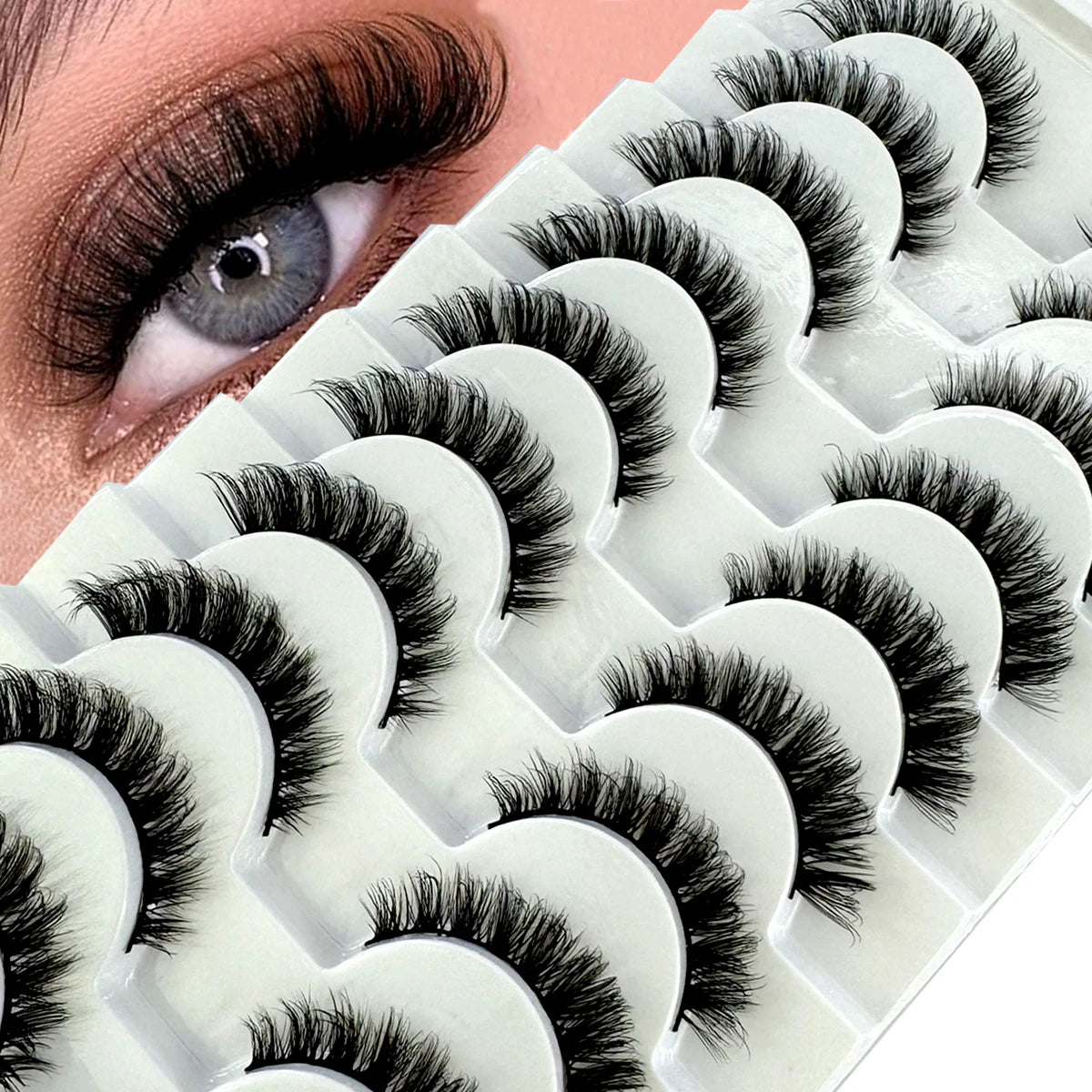 MKYDCG New 10 pairs 3D Mink Lashes Faux Mink Fluffy Lash Soft Full