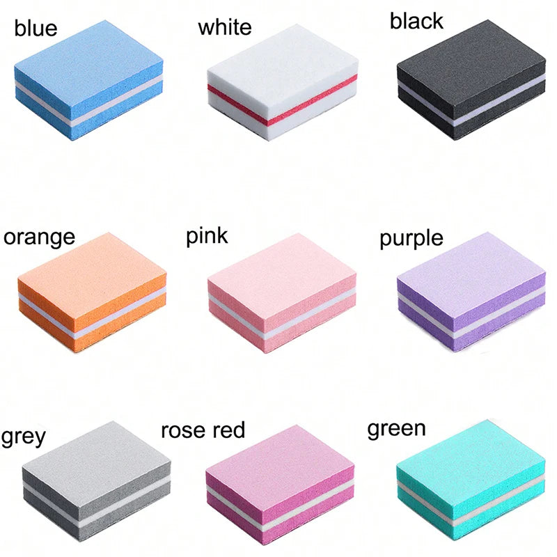 50Pcs Professional Mini Nails Art buffer File 100/180 Sandpaper