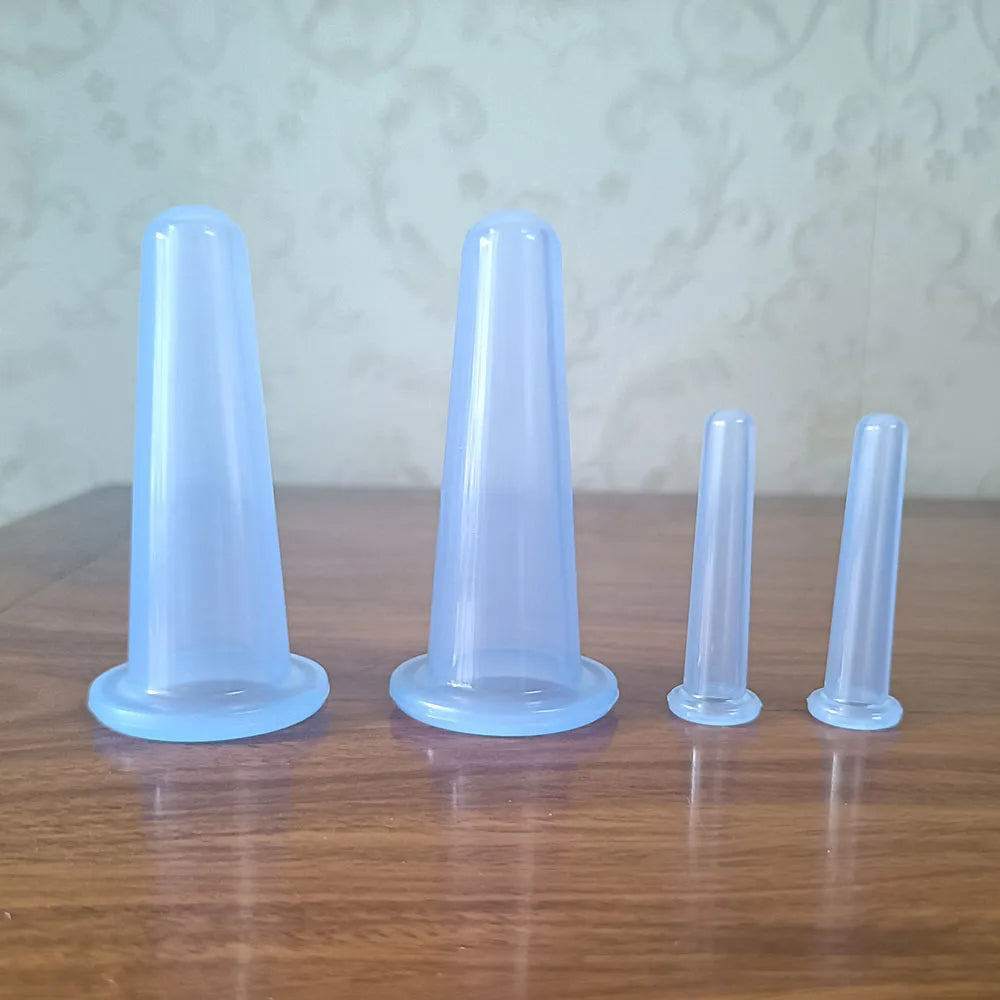 4PCS Silicone Vacuum Cupping Massage Jars Anti Cellulite Massage