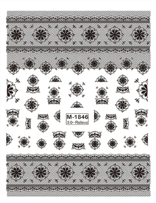 5D Nail Art Stickers Love Hearts Stars French Nail Art Design