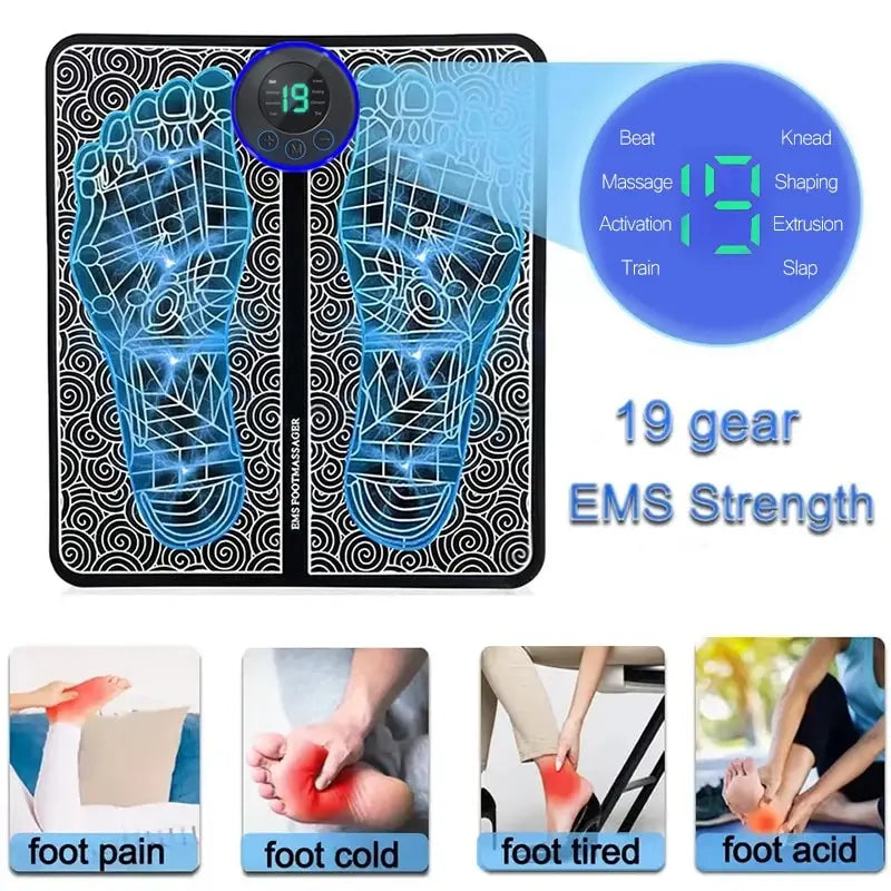 Foot Massager Stimulation Pad Electric Foot Massage With Remote 8 Mode