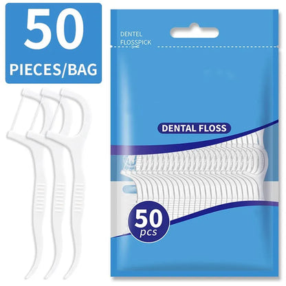 200pcs Dental Floss and Plastic Toothpicks for One-time Cleaning of