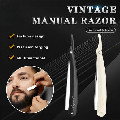 Professional Manual Shaver Straight Edge Stainless Steel Sharp Barber