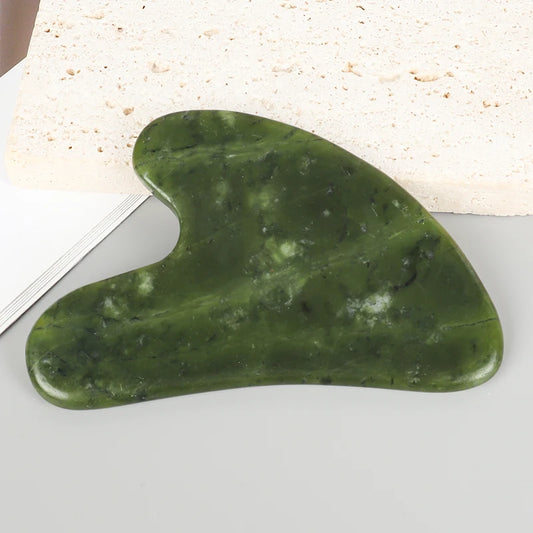 Helu Jade Gua Sha Tool Xiuyan Jade Heart-shape Massager Neck Massage