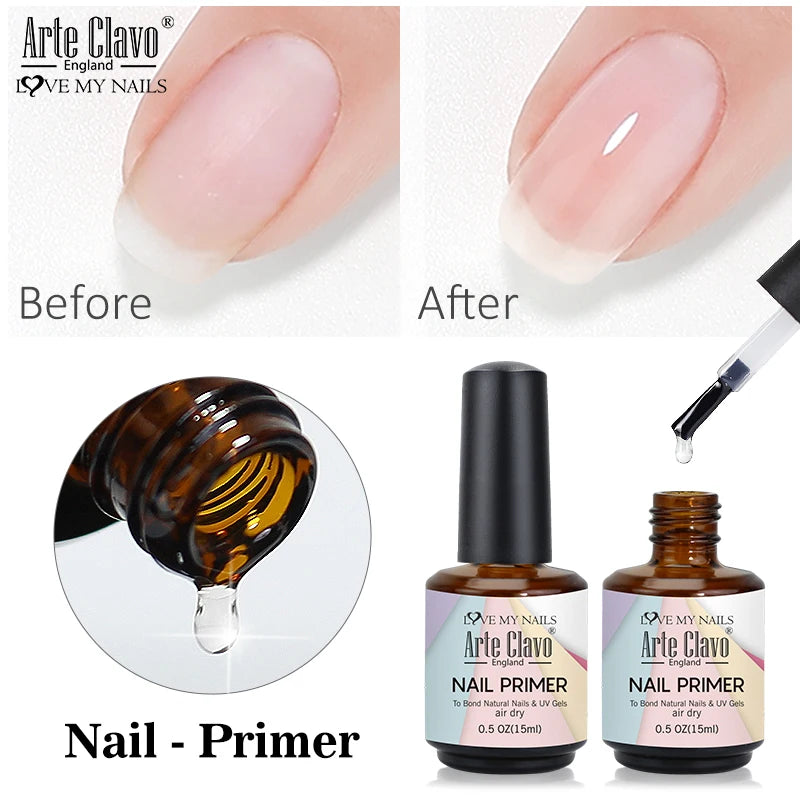 Arte Clavo 15ml Nail Primer Fast Air Dry Base Cleaning Agents UV Gel