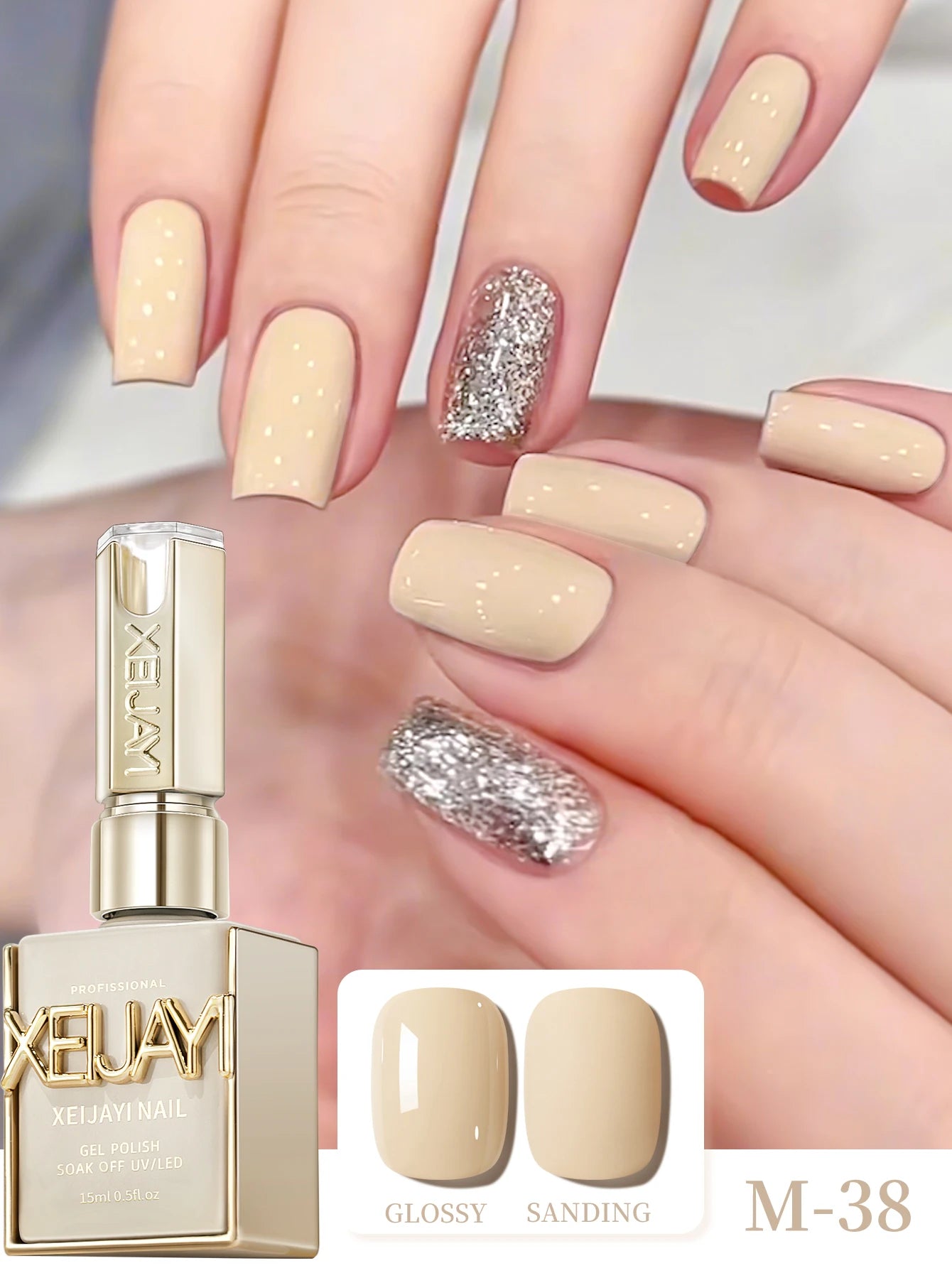 1Pc 15ML Milky White Pure Nail Polish Gel Nail Add Semi-Permanent Soak