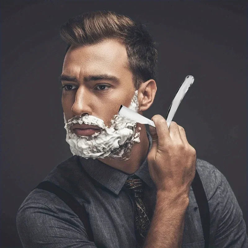 Manual Shaver for Men Barbershop Razor Stainless Steel Shank Is Easy