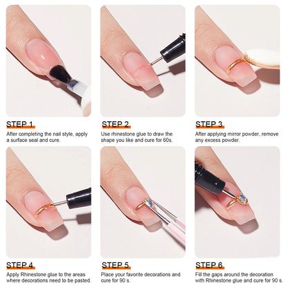 15mL Gel Nail Glue for Rhinestones for Nails Super Adhesive NO Wipe