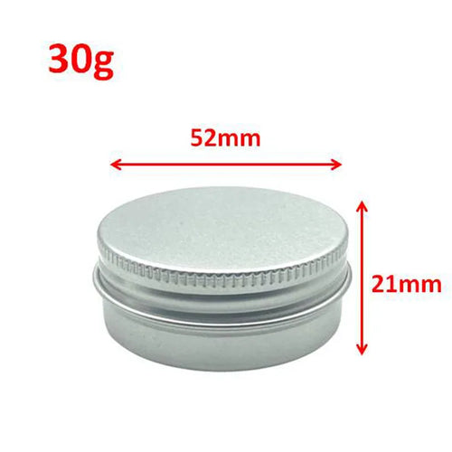 10Pcs 5g 10g 15g 20g 30g 50g Empty Silver Aluminum Tins Cans Screw Top