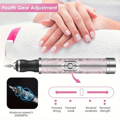 LINMANDA Electric Nail File Set Nails 4 Speeds Cordless Acrylic Nail