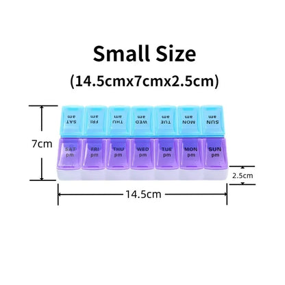 New Weekly Portable Travel Pill Cases Box 7 Days Organizer 14 Grids