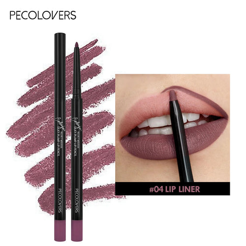 12-Color Matte Lipliner - Waterproof, Moisturizing, Long-Lasting &