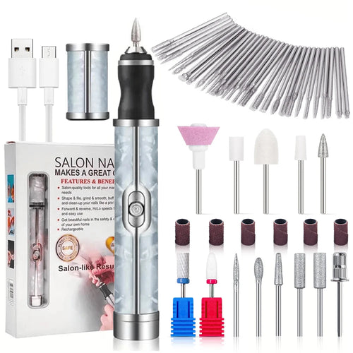 LINMANDA Electric Nail File Set Nails 4 Speeds Cordless Acrylic Nail