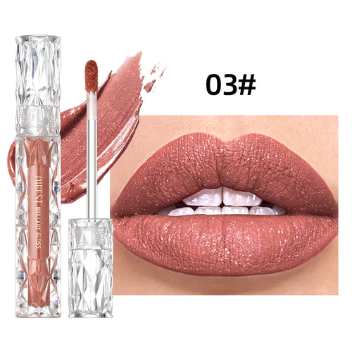 QIBEST Waterproof Diamond Shimmer Glitter Lipgloss Matte Liquid