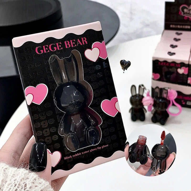 Gege Bear Pink Rabbit Velvet Matte Lip Cream Black Rabbit Water light